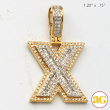 Load image into Gallery viewer, 14KY 0.65CTW DIAMOND INITIAL PENDANT &quot;X&quot;