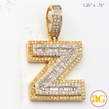 14KY 0.75CTW DIAMOND INITIAL PENDANT 