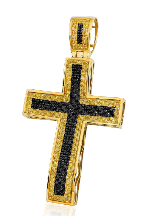 YS 2.50CTW BLACK & YELLOW DIA CROSS