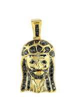 Cargar imagen en el visor de la galería, YS 0.50CTW BLACK DIA JESUS HEAD CHARM