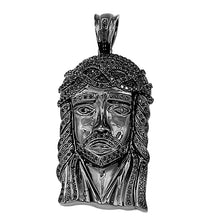 Load image into Gallery viewer, BS 3.35CTW BLACK DIA JESUS HEAD CHARM