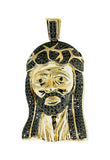 YS 3.00CTW BLACK DIA JESUS HEAD CHARM