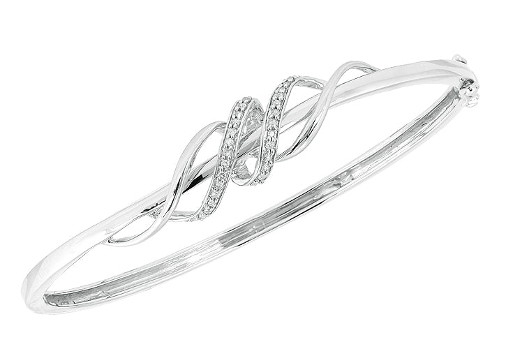 SS 0.20CTW DIAMOND FANCY BANGLE