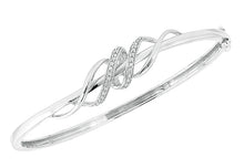 Load image into Gallery viewer, SS 0.20CTW DIAMOND FANCY BANGLE