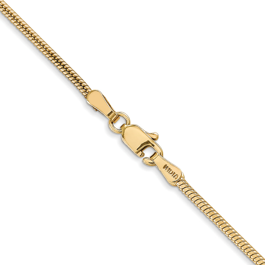 14k 1.6mm Round Snake Chain