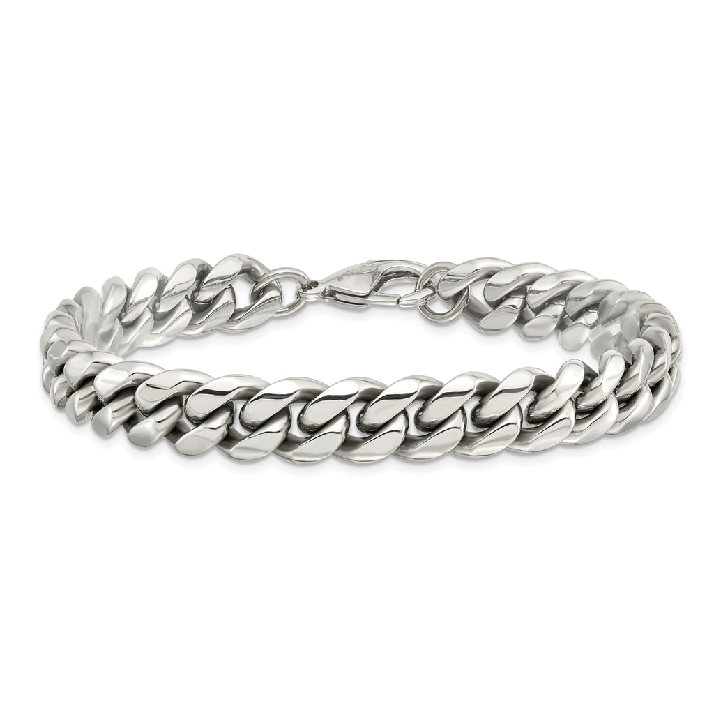 Stainless Steel Polished 8.5in Curb Chain Bracelet