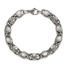 Cargar imagen en el visor de la galería, Stainless Steel Antiqued and Brushed 8.50mm 8.25in Bracelet