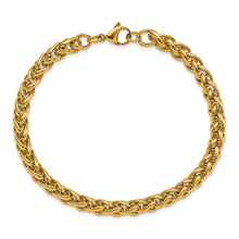 Cargar imagen en el visor de la galería, Stainless Steel Polished Yellow IP 8.5in Spiga 6mm Chain Bracelet