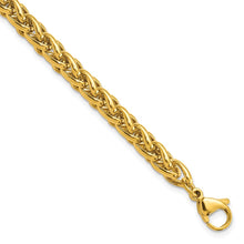 Cargar imagen en el visor de la galería, Stainless Steel Polished Yellow IP 8.5in Spiga 6mm Chain Bracelet