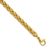 Stainless Steel Polished Yellow IP 8.5in Spiga 6mm Chain Bracelet