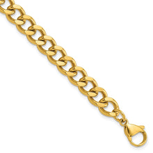 Load image into Gallery viewer, Stainless Steel Polished Yellow IP 8.5in Curb 8mm Chain Bracelet