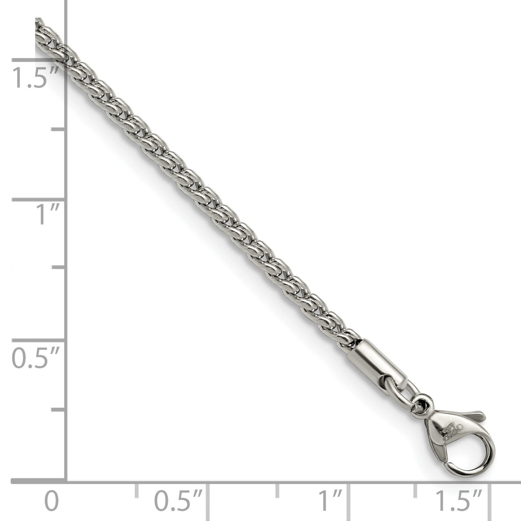 Stainless Steel Polished 2.5mm 9.5in Fancy Link Chain