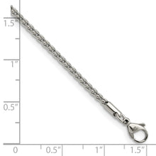 Cargar imagen en el visor de la galería, Stainless Steel Polished 2.5mm 9.5in Fancy Link Chain