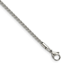 Cargar imagen en el visor de la galería, Stainless Steel Polished 2.5mm 9.5in Fancy Link Chain