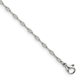 Stainless Steel Polished Fancy Link Chain 9.5 inch Anklet