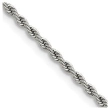 Cargar imagen en el visor de la galería, Stainless Steel Polished 2.4mm 24 inch Rope Chain