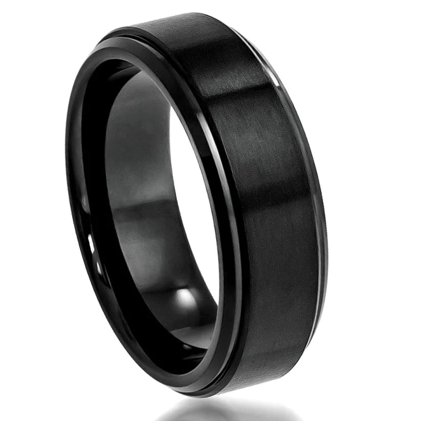 Black Tungsten Carbide Matte Finish Wedding Band