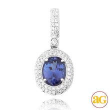 Load image into Gallery viewer, 14KW 0.35CTW DIAMOND PENDANT WITH 1.15CT OVAL TANZ