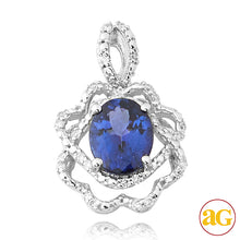 Cargar imagen en el visor de la galería, 14KW 0.15CTW DIAMOND PENDANT WITH 1.45CT OVAL TANZ