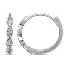 Load image into Gallery viewer, 14K White Gold 1/10 Ct.Tw. Diamond  Stackable Hoop Earrings