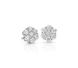 10k White Gold 1ctw Flower Diamond Earrings