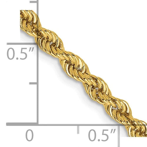 14k Yellow Gold 3mm Rope Chain