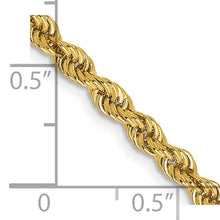 Cargar imagen en el visor de la galería, Cadena de cuerda de 3 mm de oro amarillo de 14 k