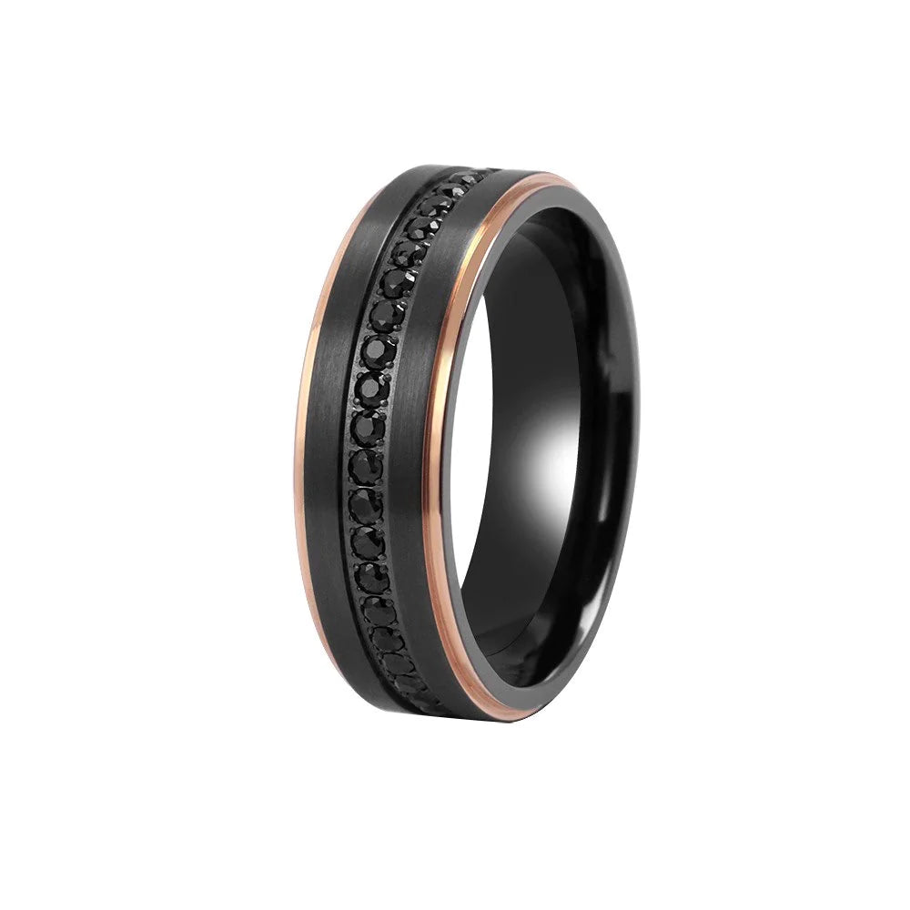 Black Titanium Sapphire Wedding Band