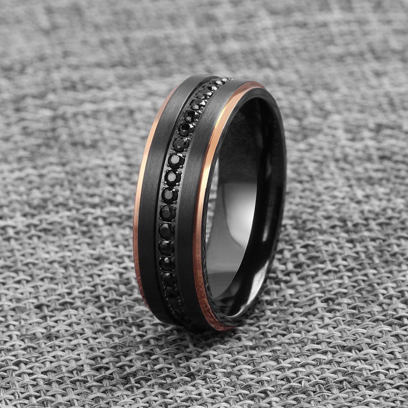 Black Titanium Sapphire Wedding Band