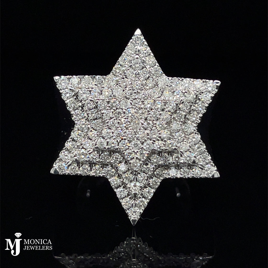 2.13ctw White Gold Star Ring