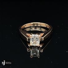 Load image into Gallery viewer, GIA Rose Gold Emerald Solitaire