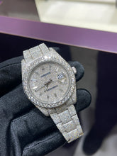 Load image into Gallery viewer, Preowned 41mm Stainless Rolex Bussdown | 116300 | 28 carats | Baguette Diamond Dial