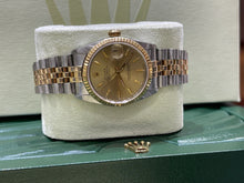 Cargar imagen en el visor de la galería, Señoras 31 mm Two Tone Rolex Datejust Champagne dial 68273