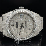 Rolex Bussdown de acero inoxidable de 41 mm | 116300 | 28 quilates | Dial de diamantes baguette