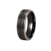 Load image into Gallery viewer, Black Titanium Sapphire Wedding Band