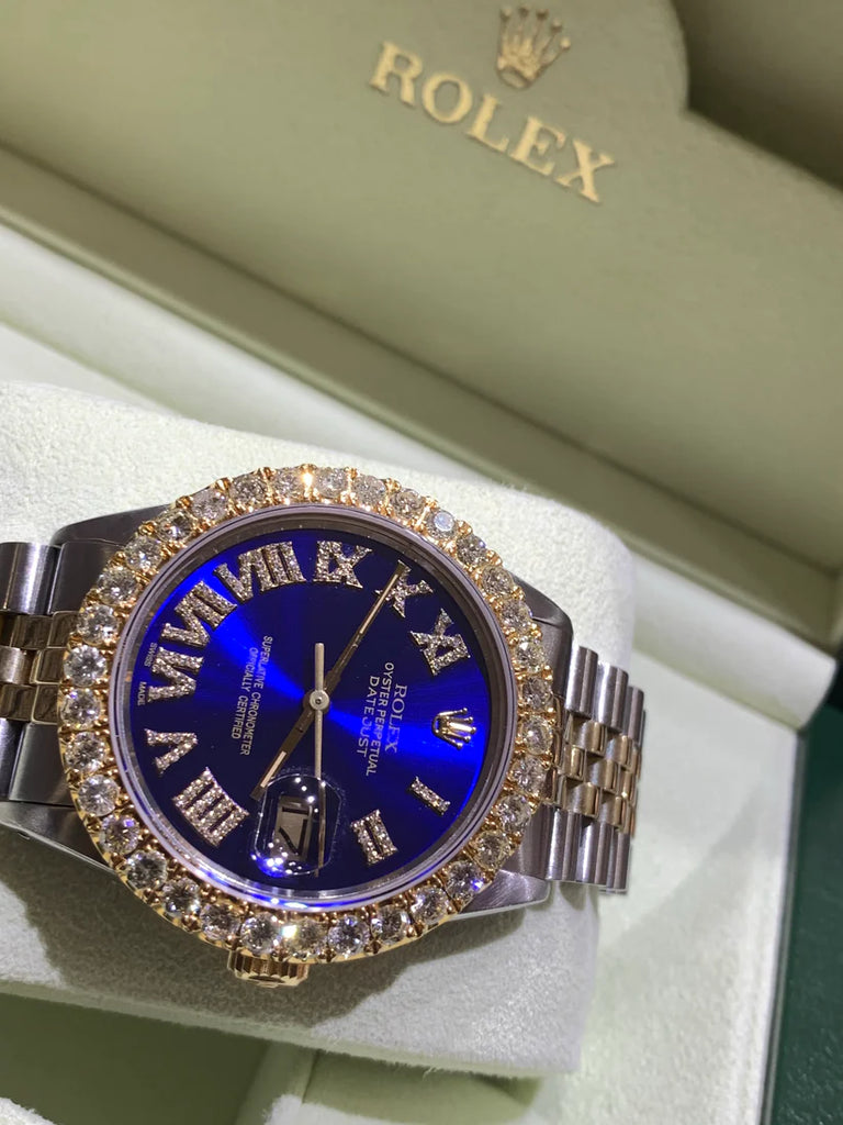 Rolex Datejust azul romano de dos tonos de 36 mm