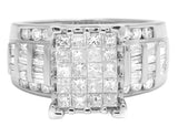 10K White Gold RD/BAG Diamond Engagement Ring 2ctw